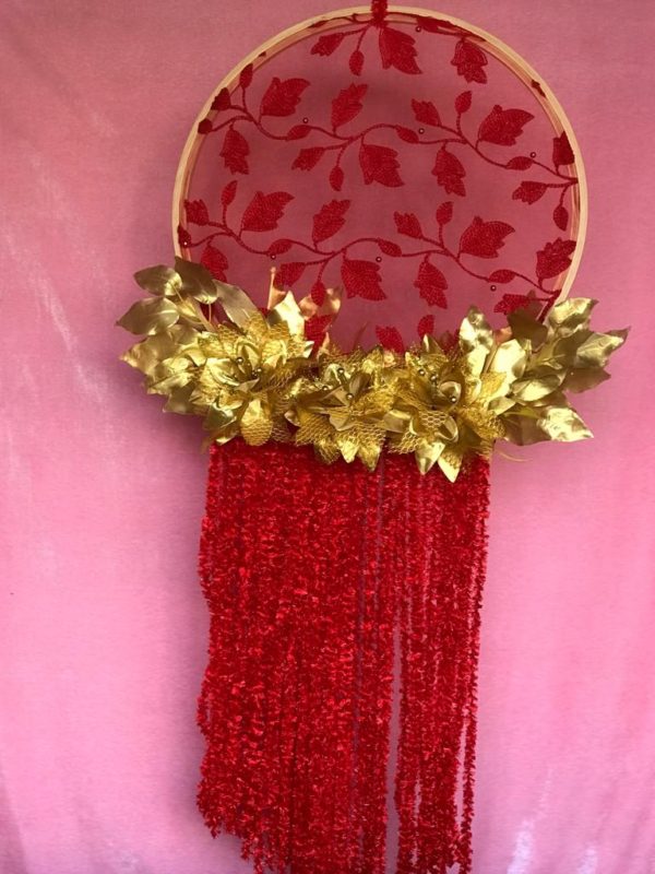 red & golden decorative hanging